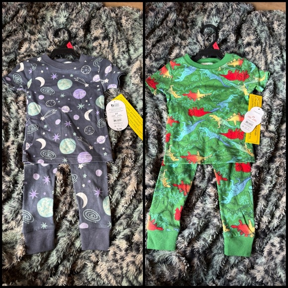 wonder nation Other - wonder nation Boys 2-Pack Pajama Sets - Space Gray & Green Dinosaur Print NWT